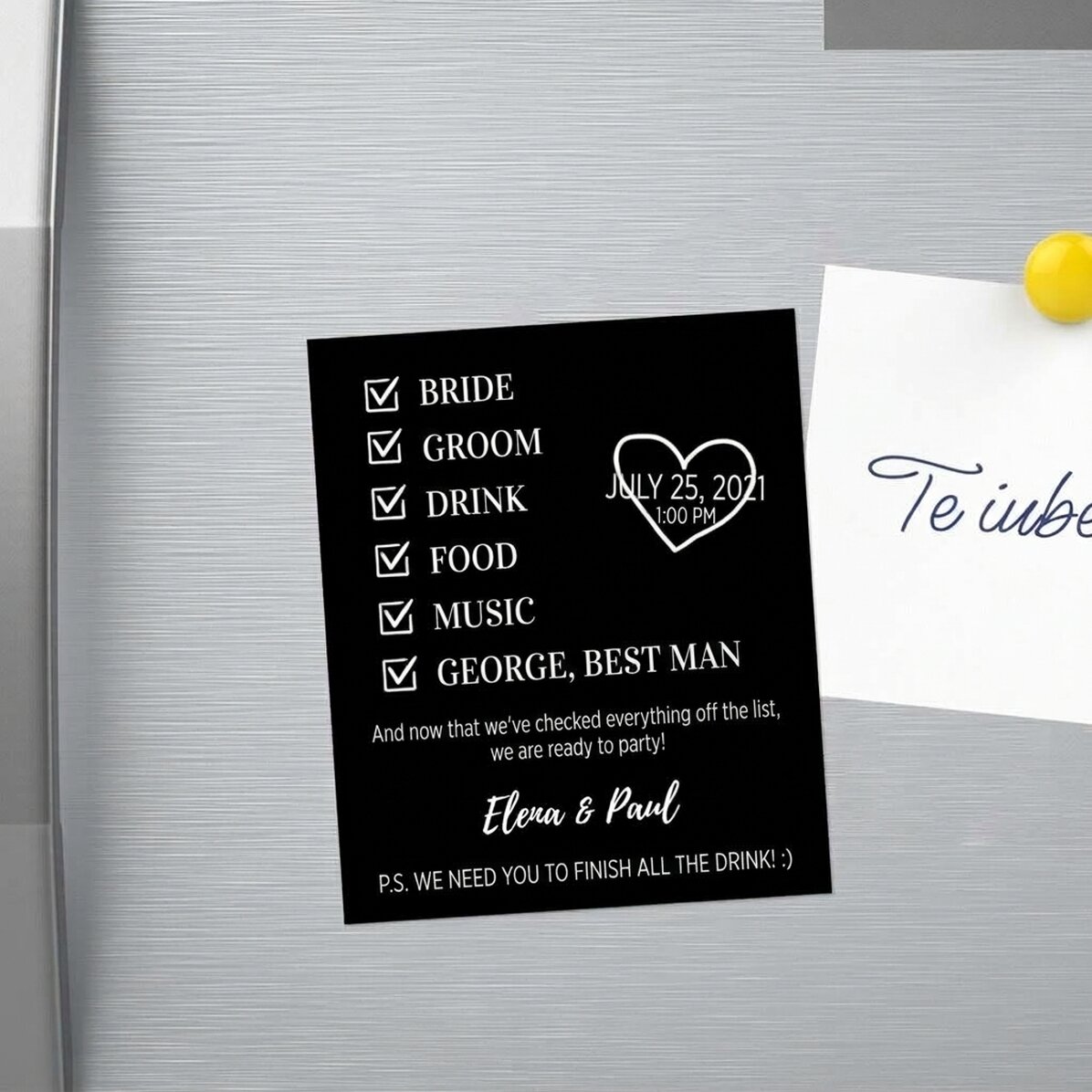 10x12 cm magnet personalised with text - Invitation