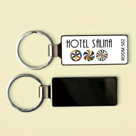 Personalised keyring with logo and text