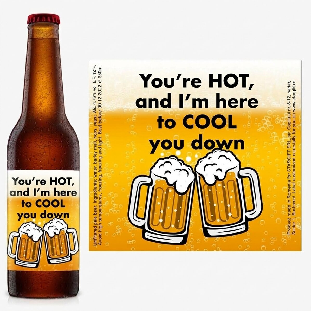 Personalised beer with text - Hot