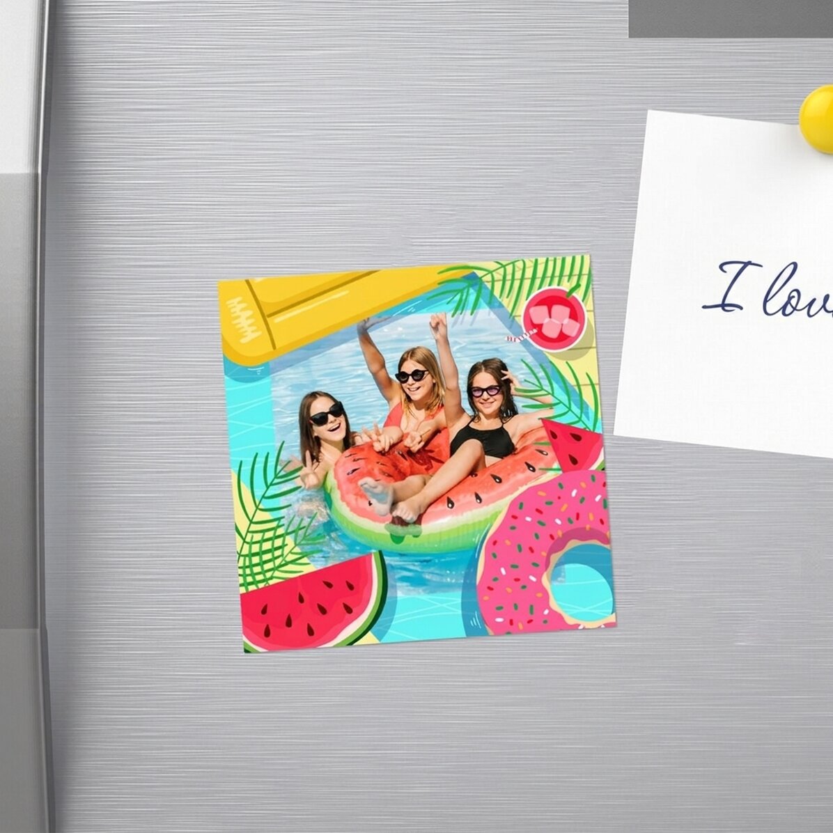 Personalised 10x10 magnet with a photo - Summer time!
