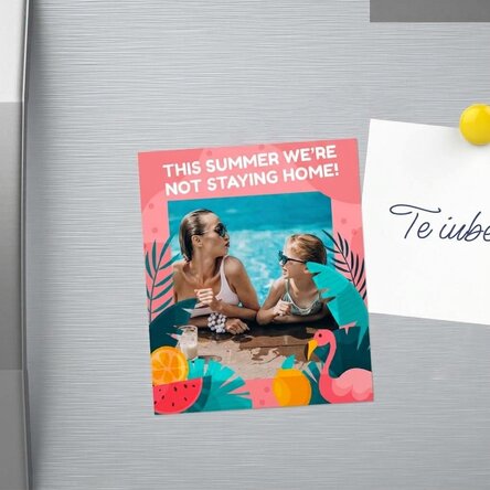 10x12 cm magnet personalised with a photo and text - Summer fun