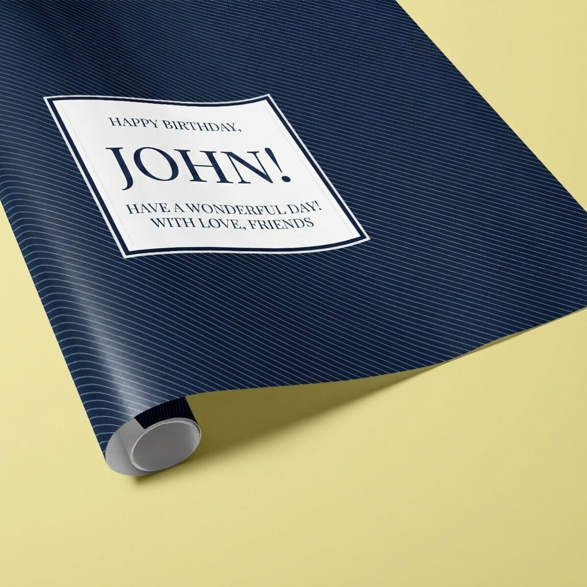 Personalised gift wrapping paper with text - Dark Blue