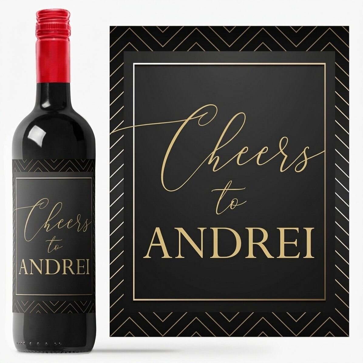 Personalised wine with text - Cheers to