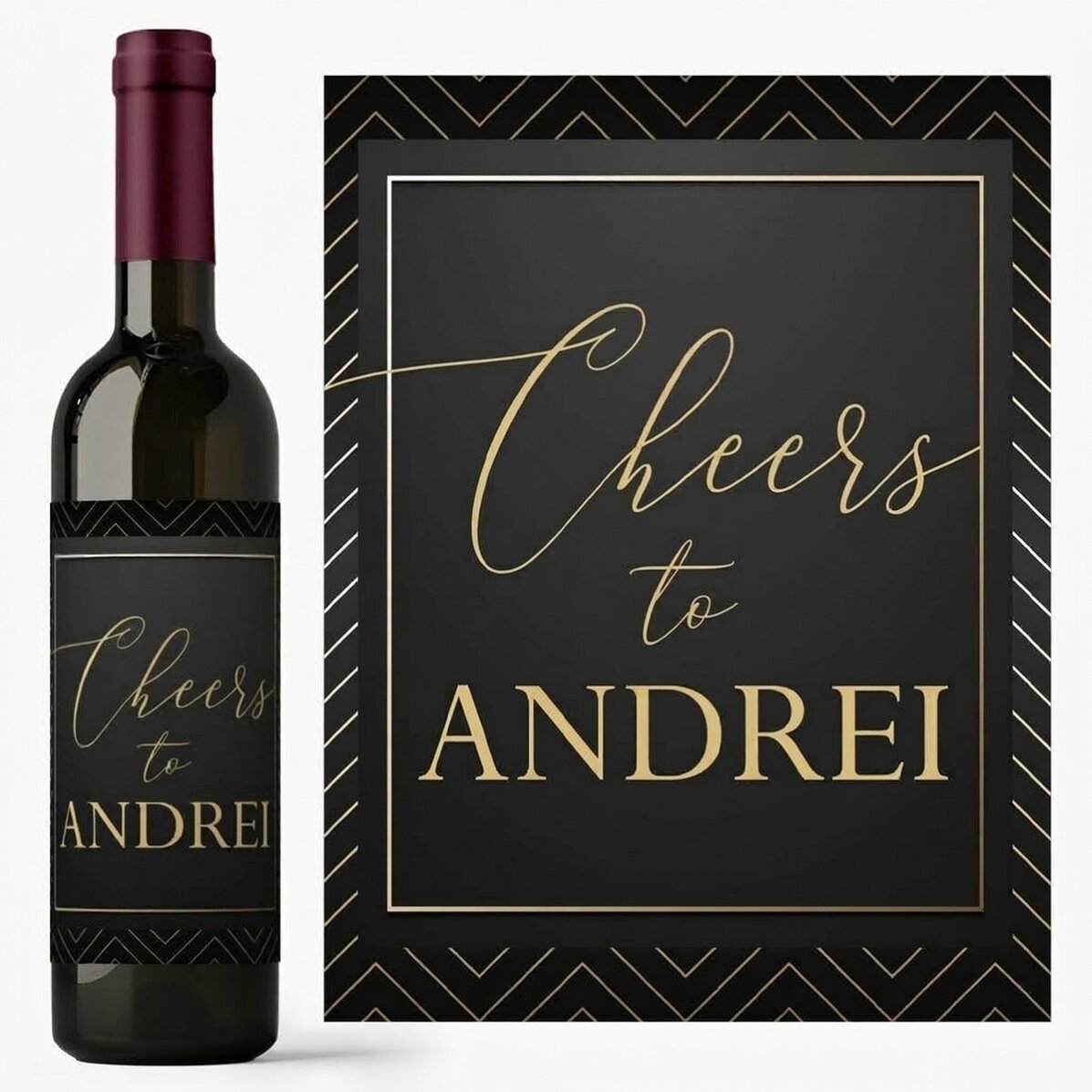 Personalised wine with text - Cheers to