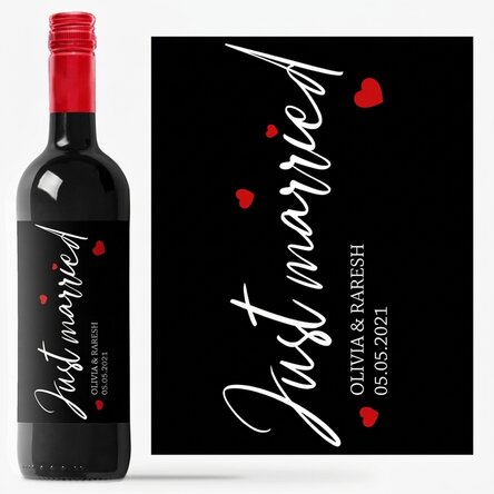 Personalised wine with message - Just Married