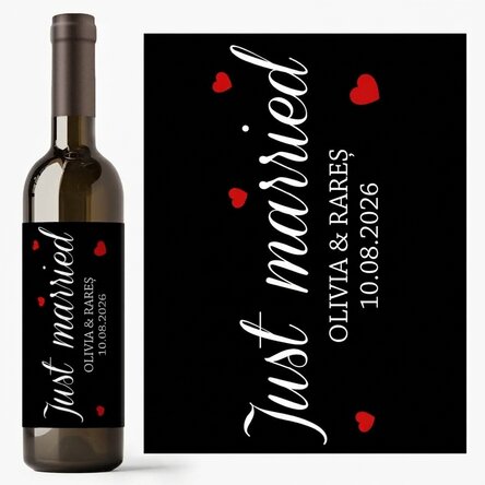 Personalised wine with message - Just Married