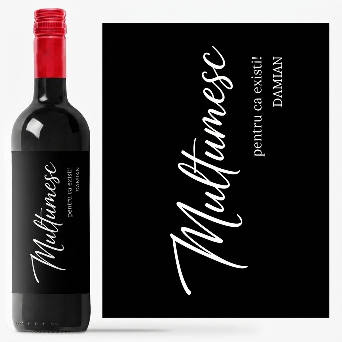 Personalised wine with message - Thank you!