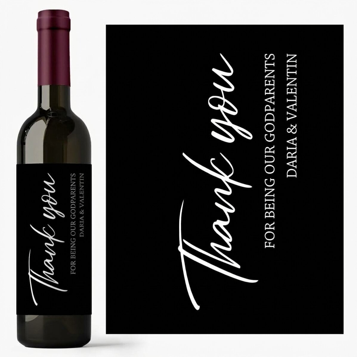 Personalised wine with message - Thank you!