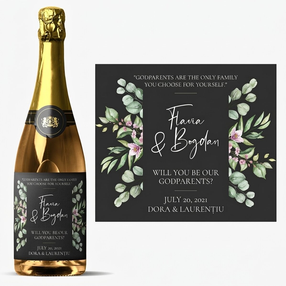 Personalised sparkling wine with text - Will you be?