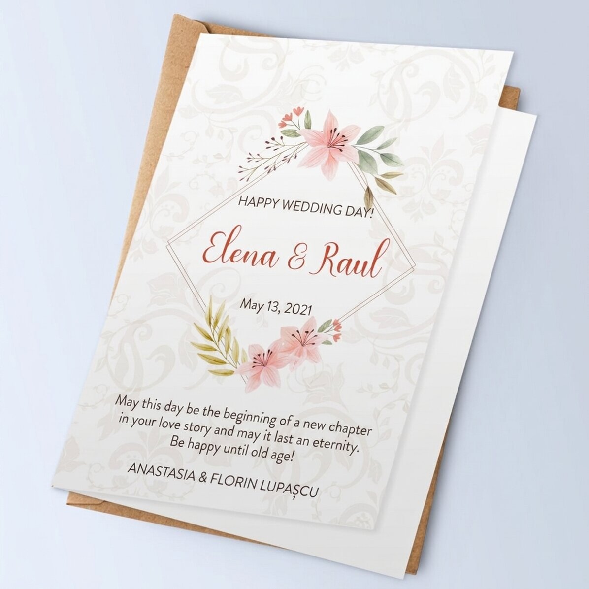 Personalised greeting card with text - Stone House