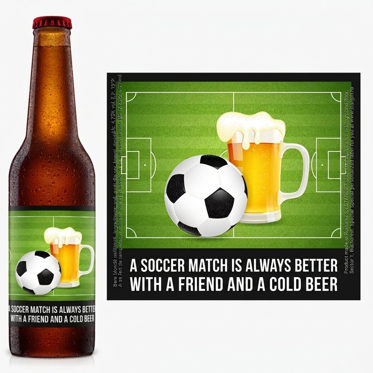 Personalised beer with text - Football