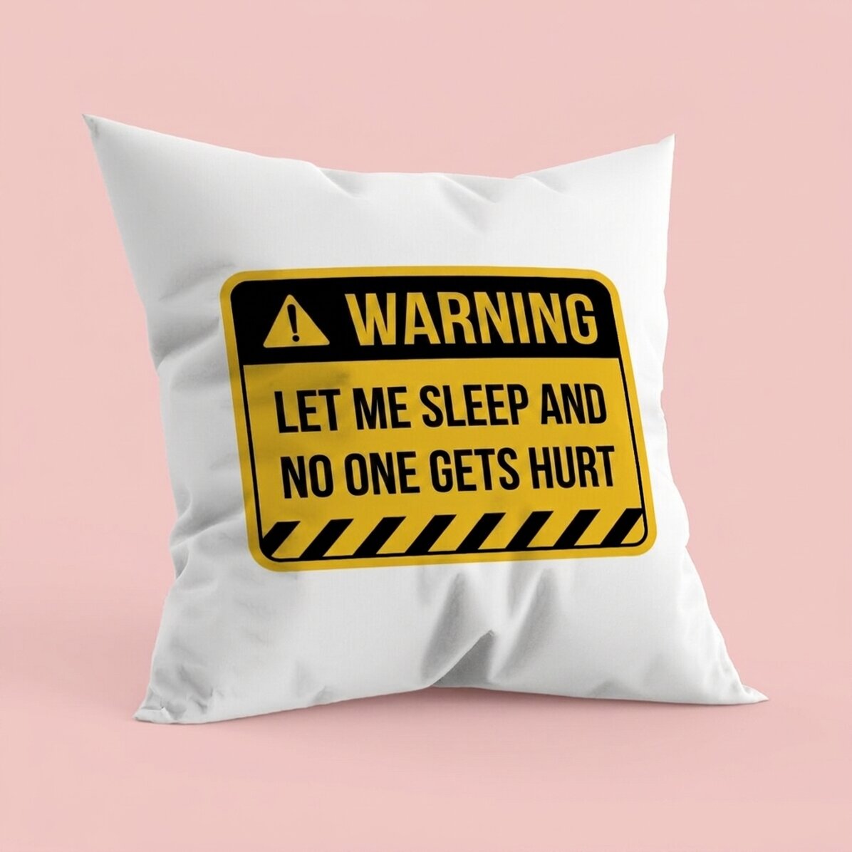 Personalised cushion with text - Warning