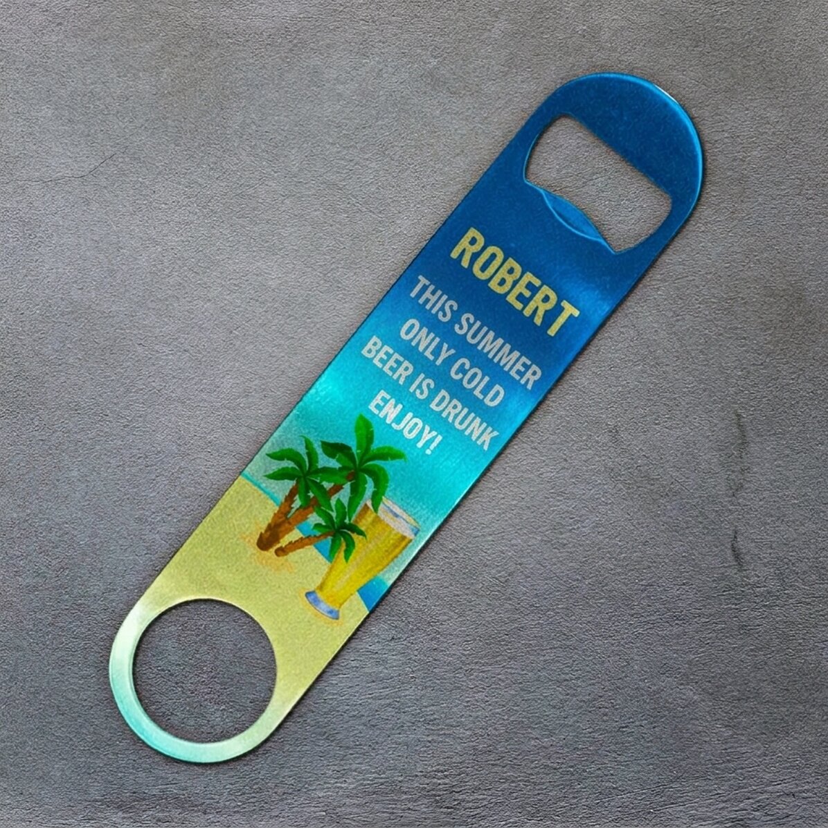 Personalised beer opener with text - Summer