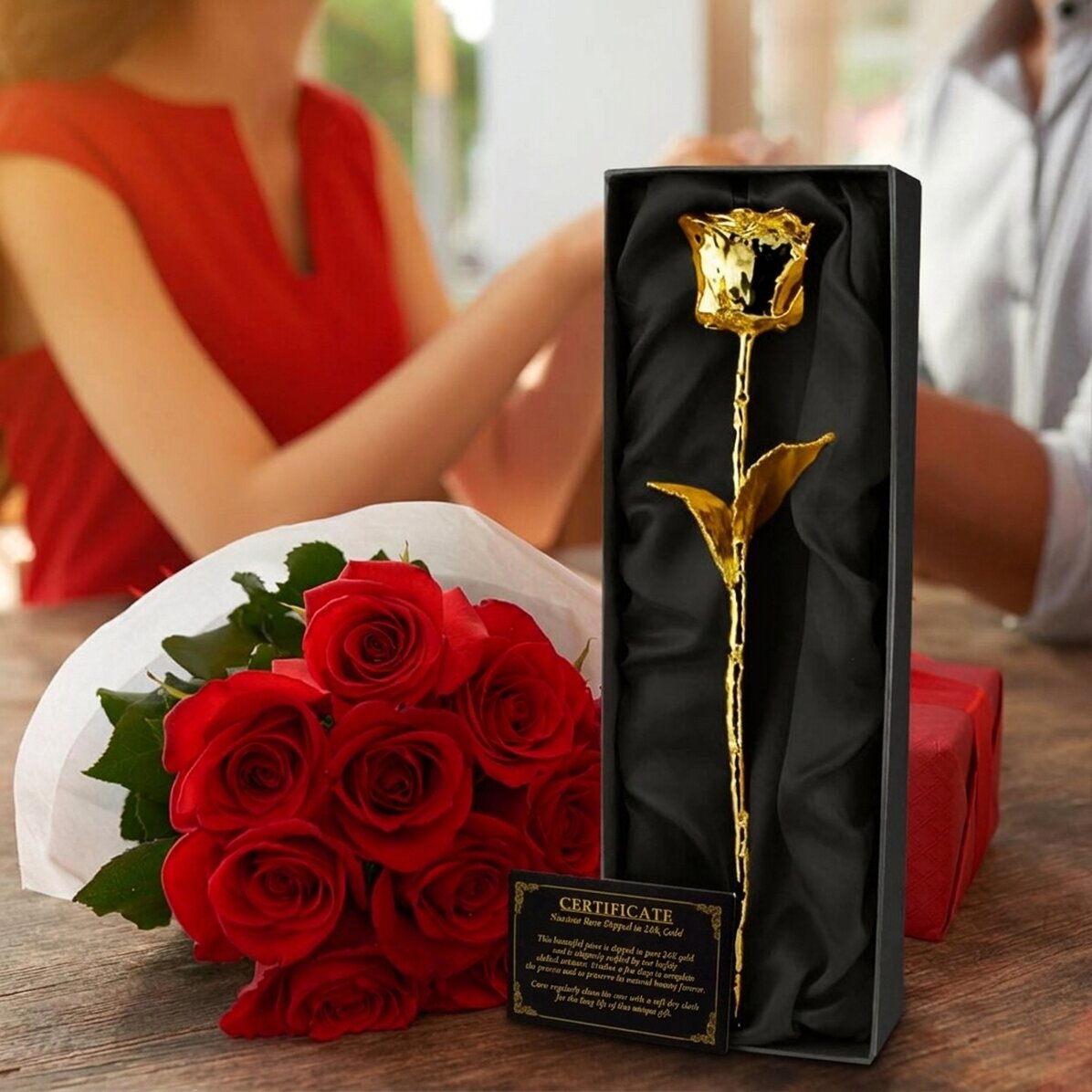 24k gold-plated rose