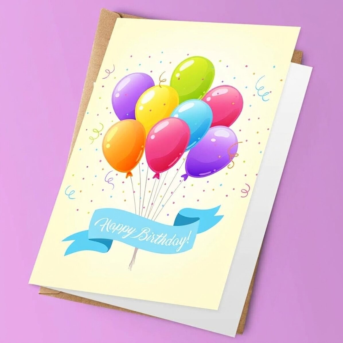 Personalised greeting card - Colourful balloons