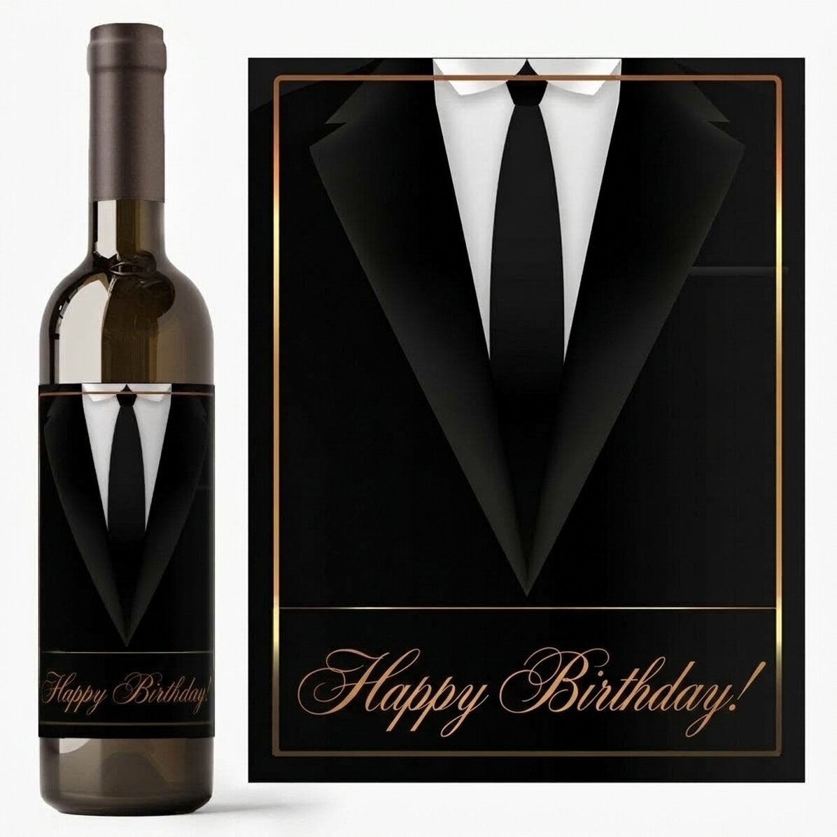 Personalised wine - Elegant black