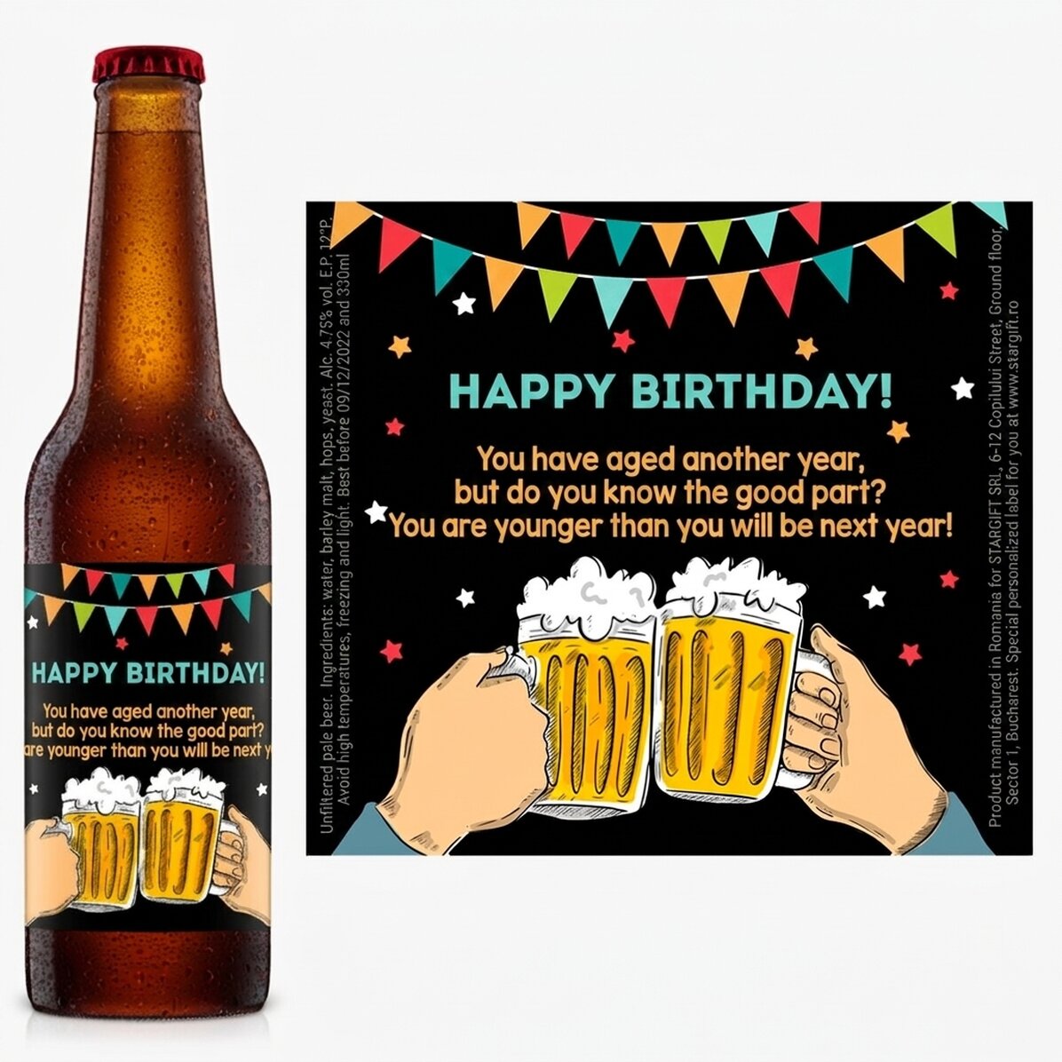 Personalised beer with a funny message - Happy Birthday