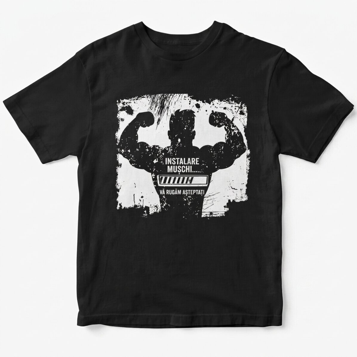 Custom T-shirt with text - Installing muscles