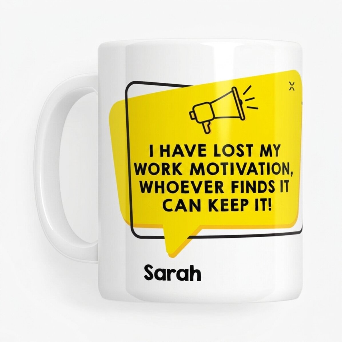 Personalised mug with text - Advertisement