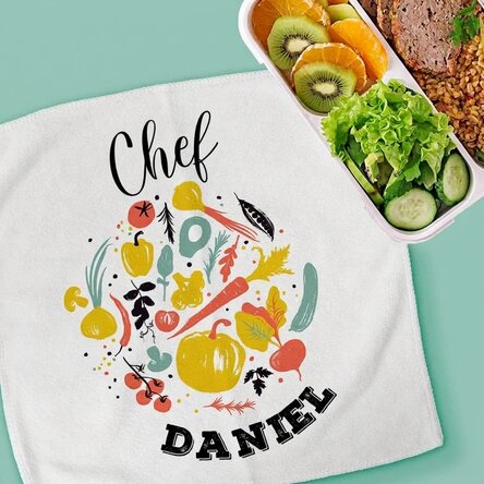 Personalised towel with text - Chef