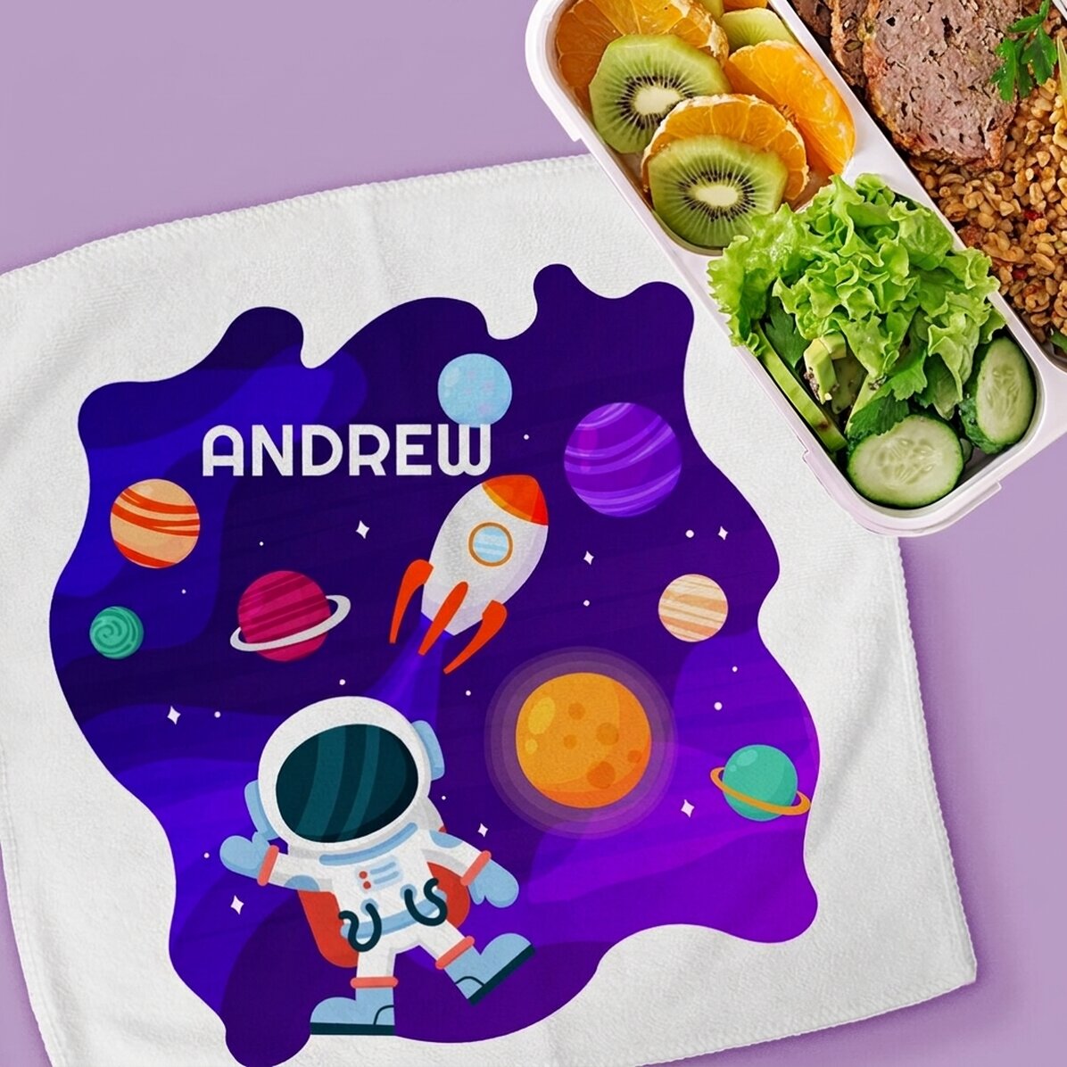 Personalised towel with text - Space