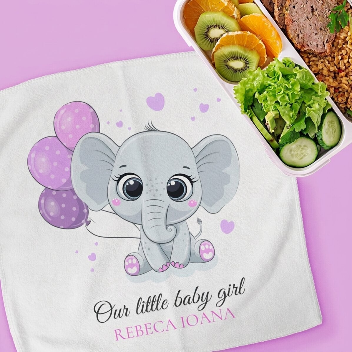 Personalised towel with name - Baby girl