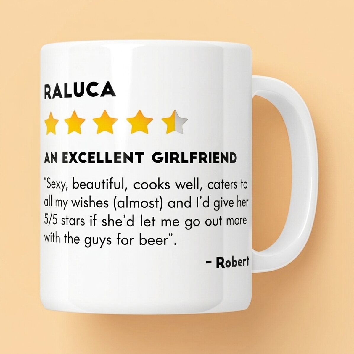 Personalised mug with photo and text - Review