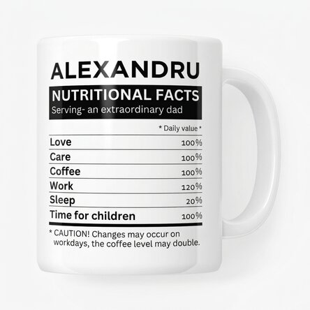 Personalised mug with text - Nutritional values
