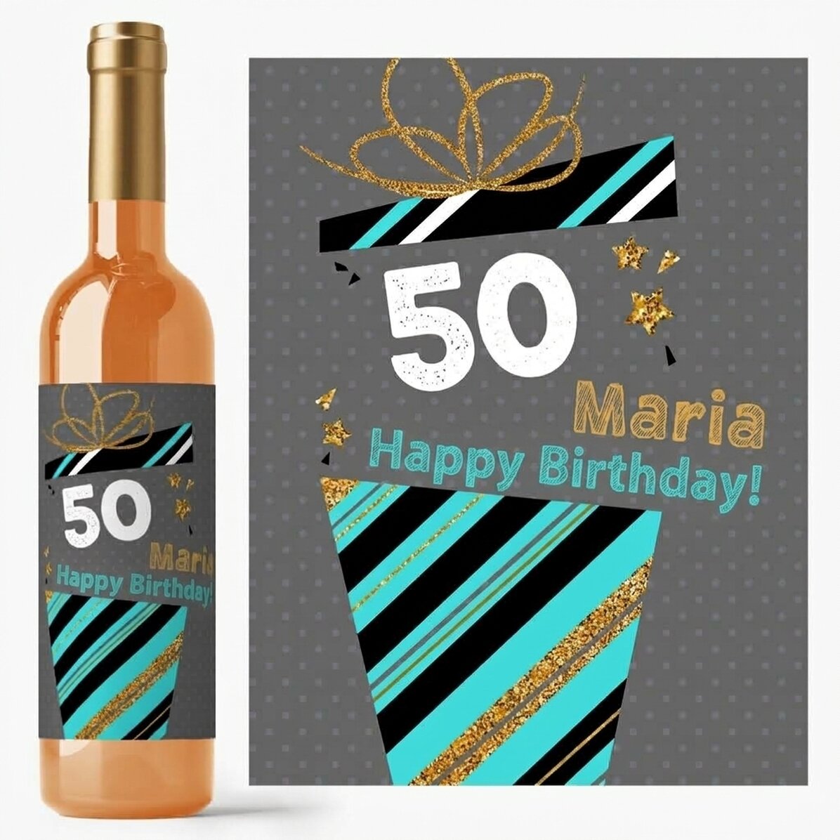 Personalised wine with message - Birthday gift