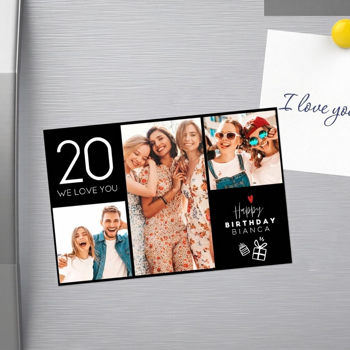 15x10 cm magnet personalised with text - Happy birthday