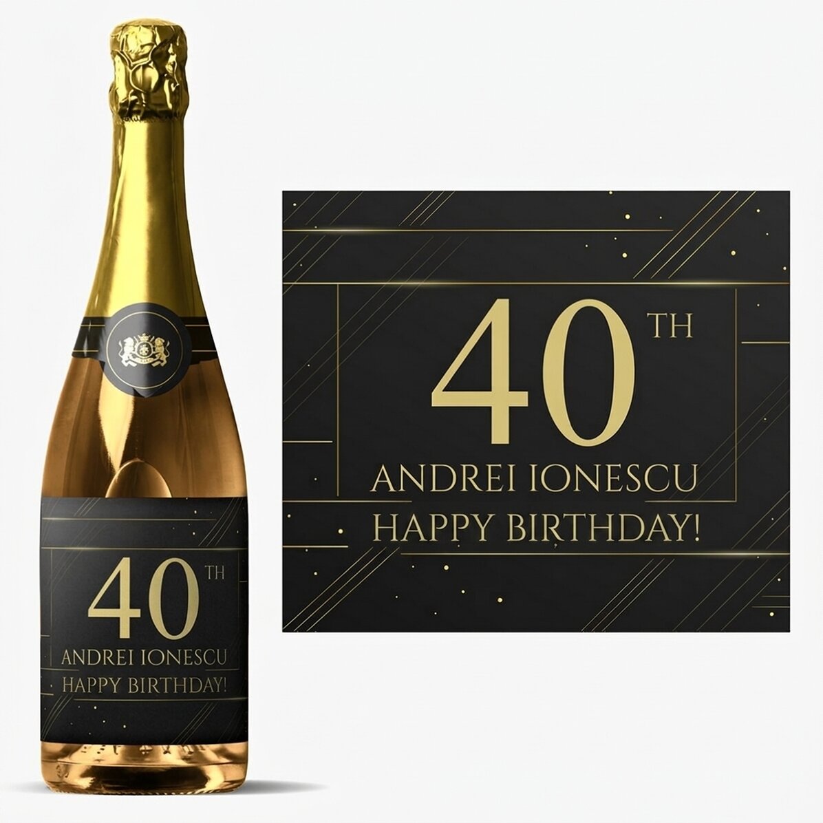 Personalised sparkling wine with text - A gift for you