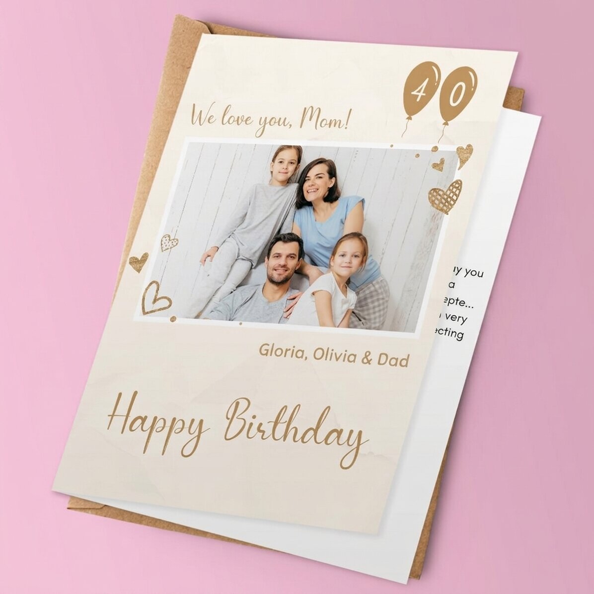 Personalised card with a photo and message - Happy birthday wish