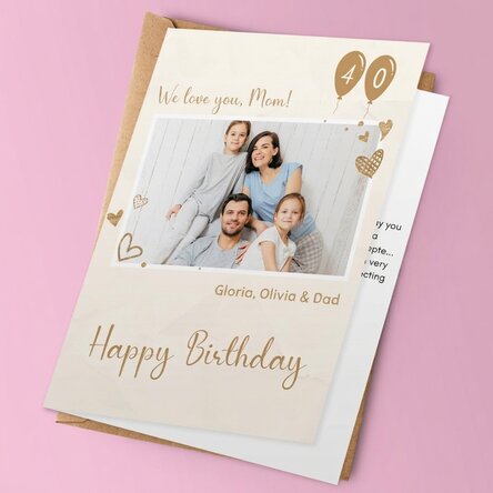 Personalised card with a photo and message - Happy birthday wish