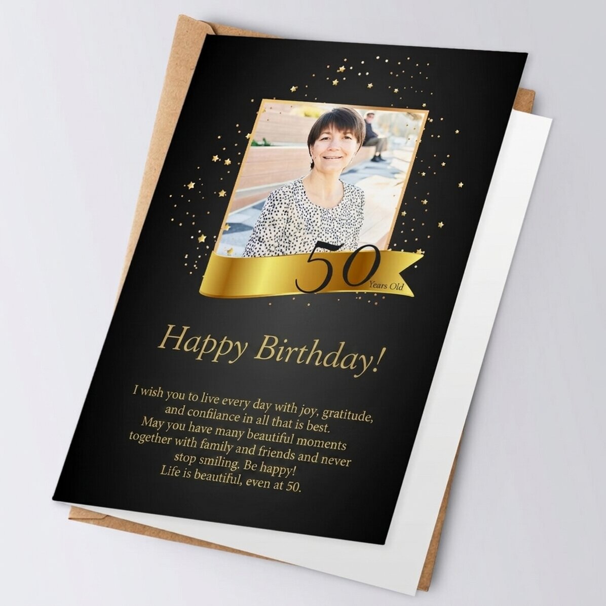 Personalised card with a photo and message - It