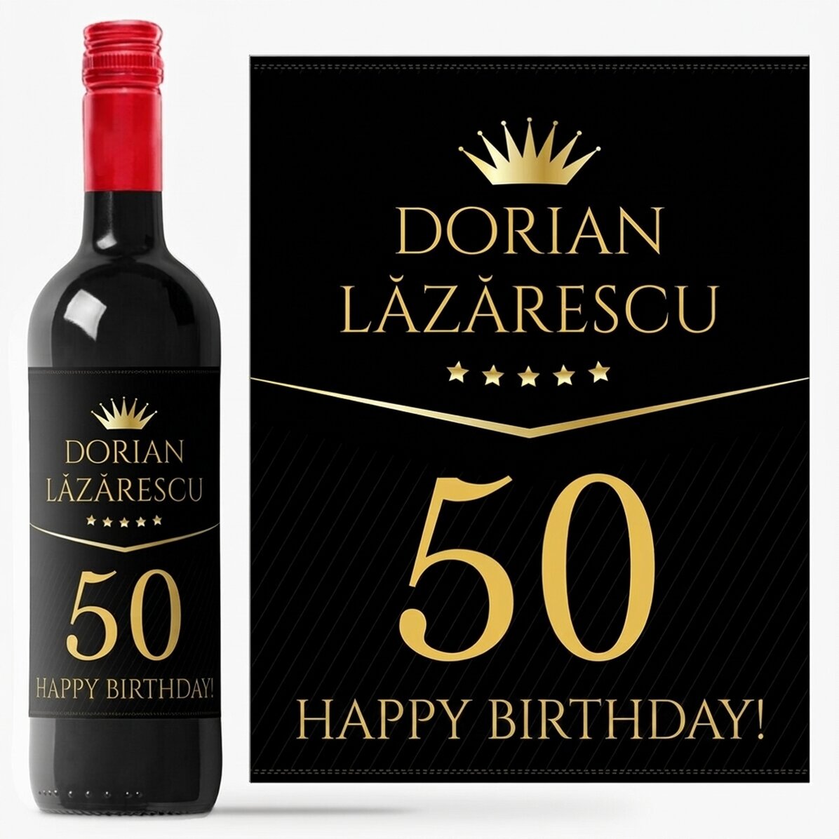 Personalised wine with birthday text - Premium Gift