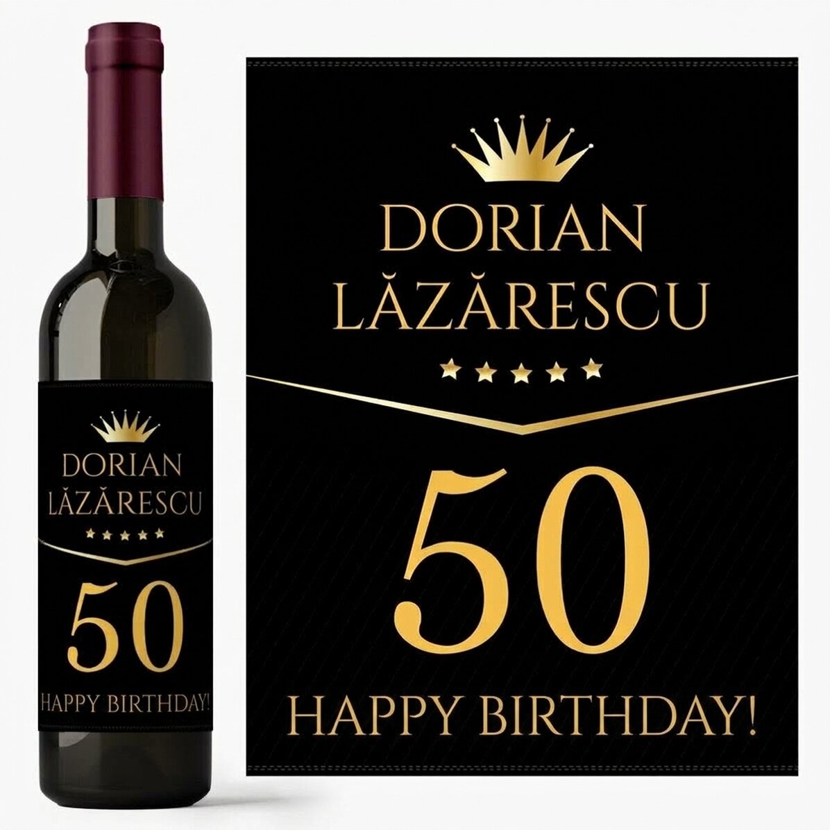 Personalised wine with birthday text - Premium Gift
