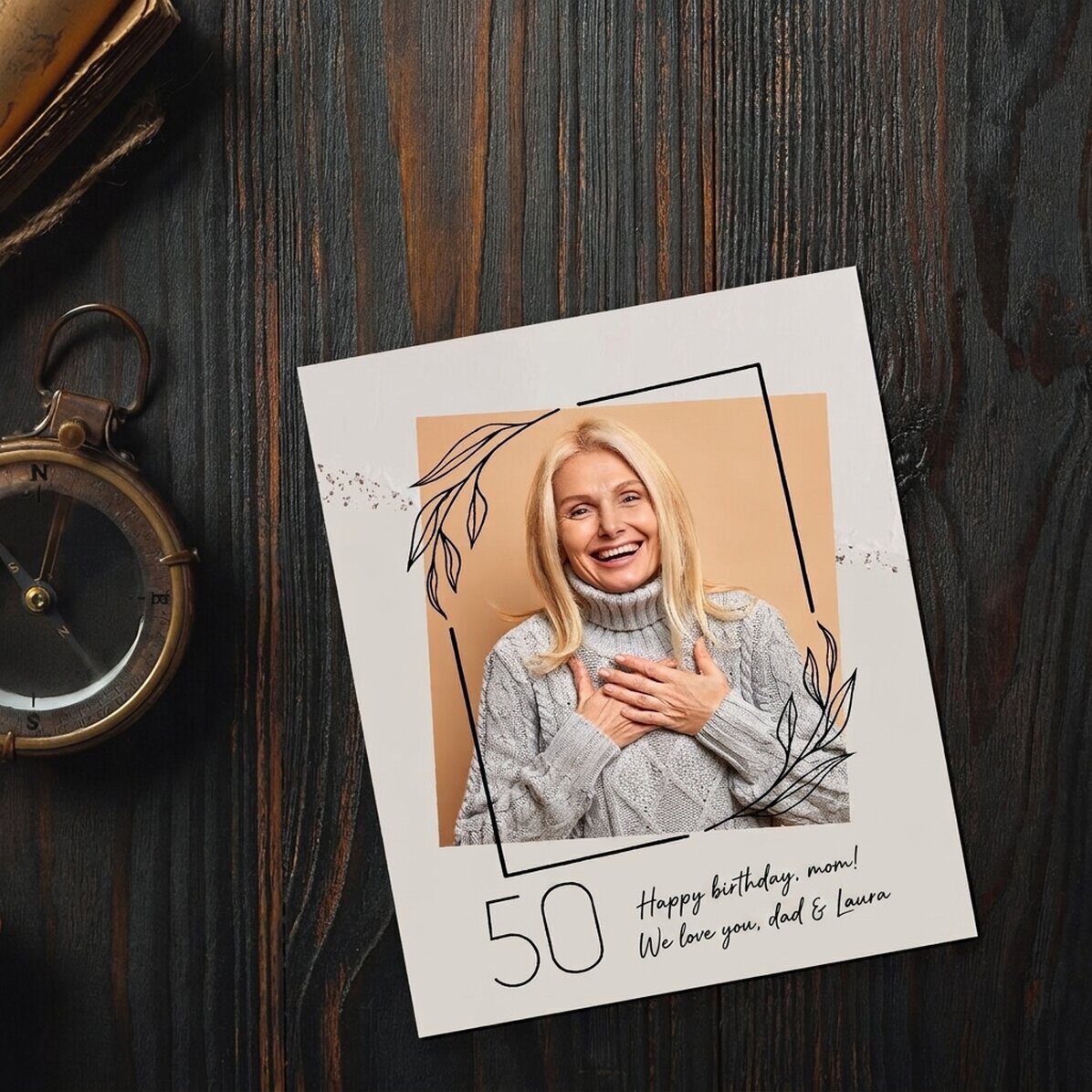 Personalised 10x12 cm photo - Gold accents