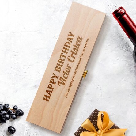 Personalised wine box for birthday with message - Happy Birthday