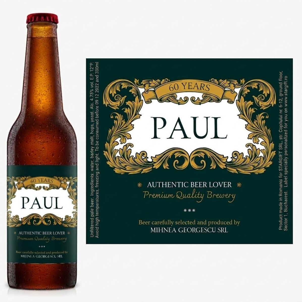 Personalised beer with text - Royal 60