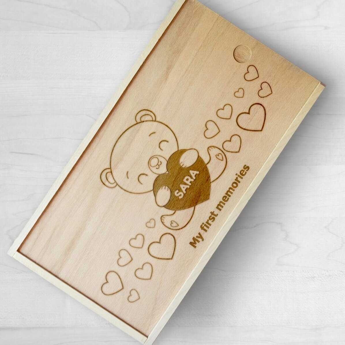Personalised wooden gift box - My first memories