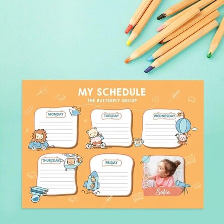 Personalised timetable with a photo and text - Little ones