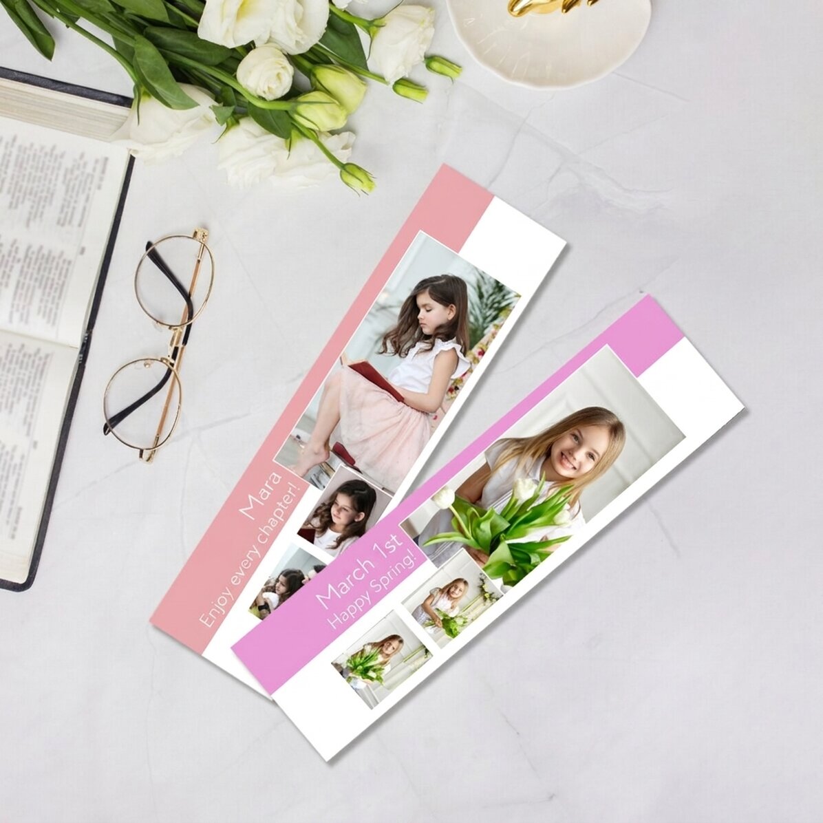 Personalised bookmark with 3 photos and text - You are special