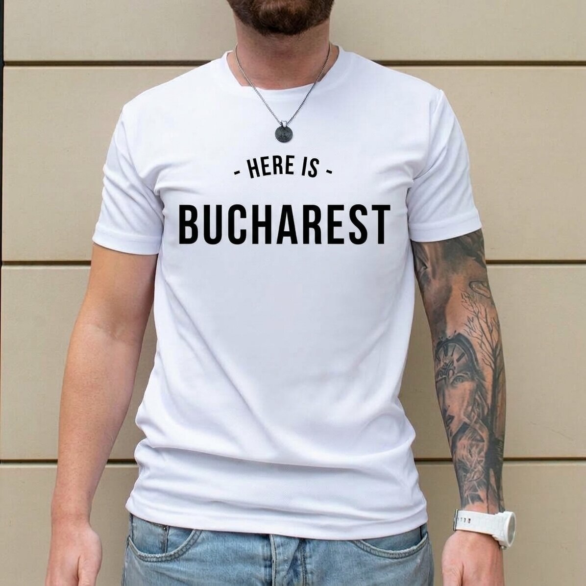 Personalised sports T-shirt with message on the front