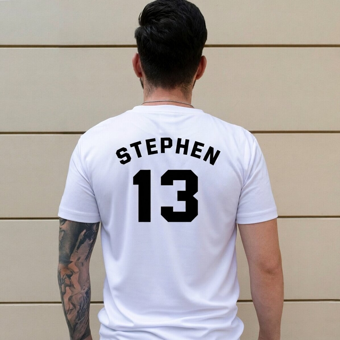 Personalised sports shirt with name and number on the back - Football enthusiast