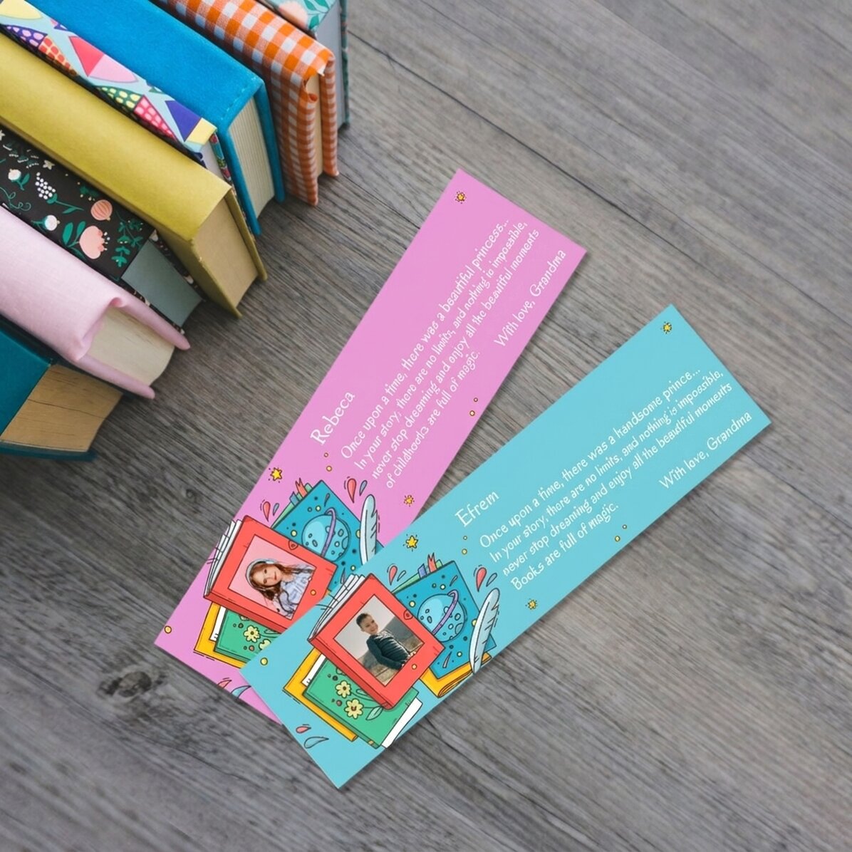 Personalised bookmark with photo and message - Your story