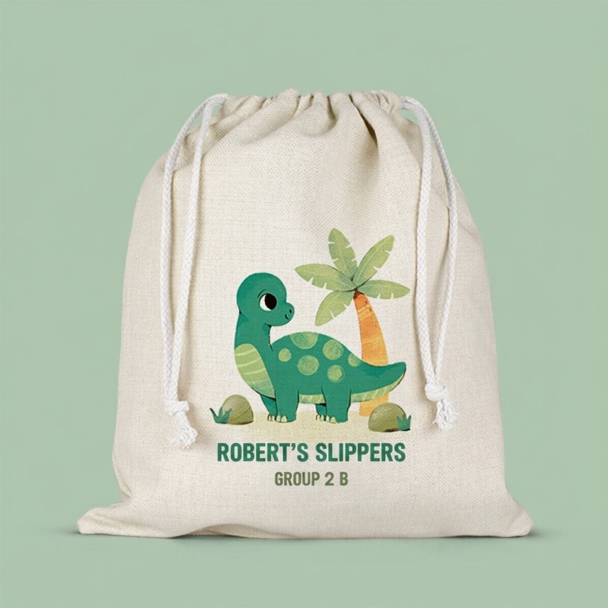 Personalised nursery bag with text - Dino