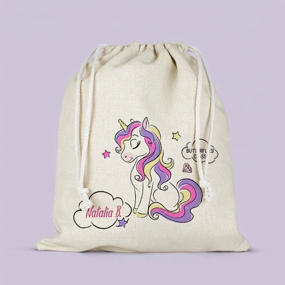 Personalised nursery bag with text - Unicorn