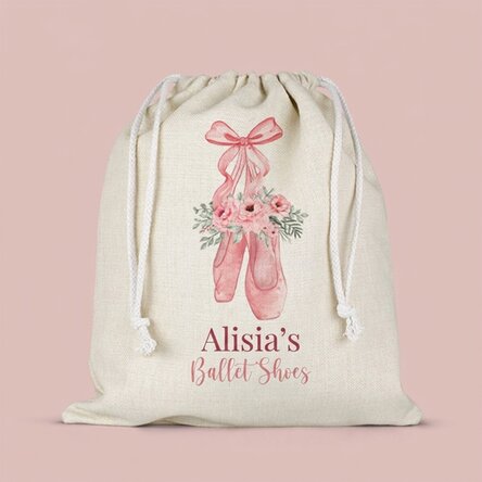 Personalised nursery bag with text - Ballet shoes