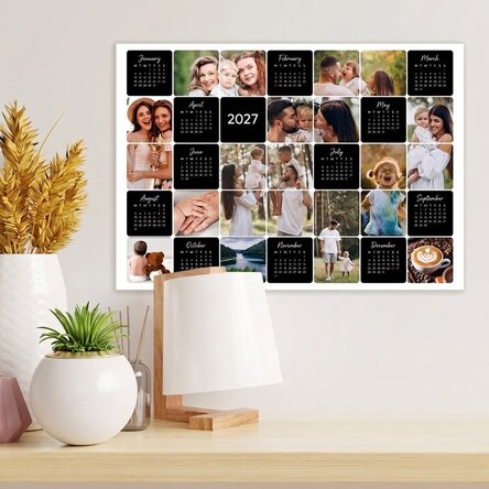 Personalised calendar poster with 12 photos