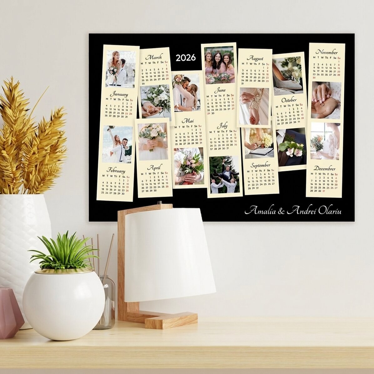 Personalised calendar poster with photos and text - Memories